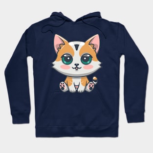 Kawaii Adorable Cute Cat Illustration Hoodie